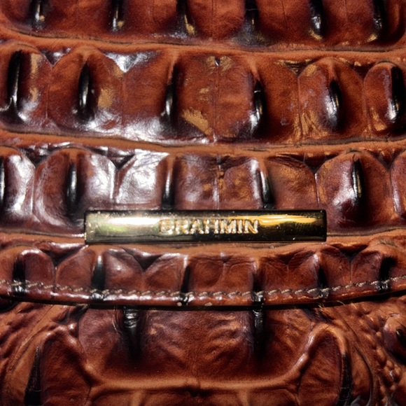 Brahmin Croc Embossed Melbourne Modern Checkbook Wallet - Pecan - Picture 7 of 9